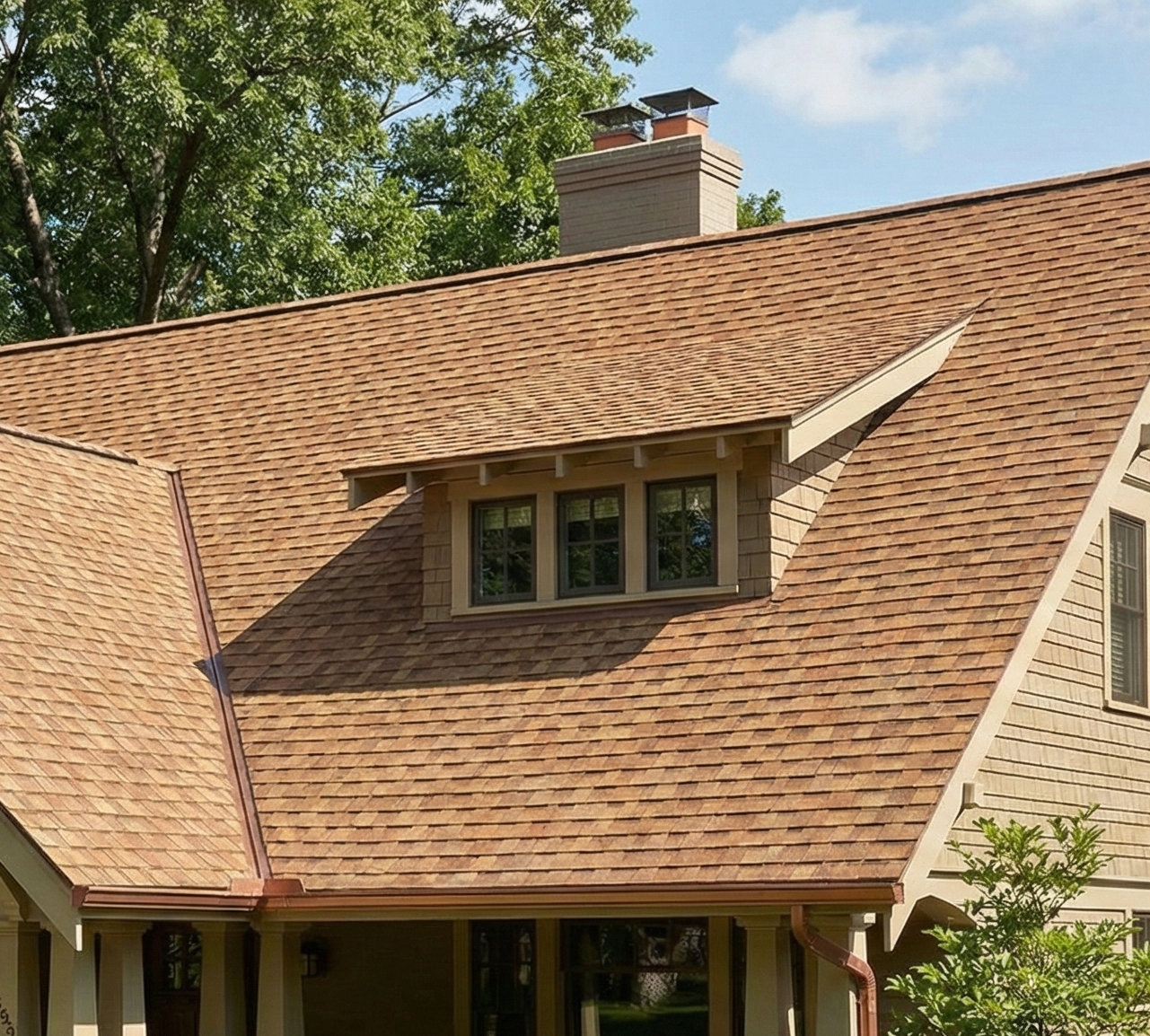 Residential shingle roof